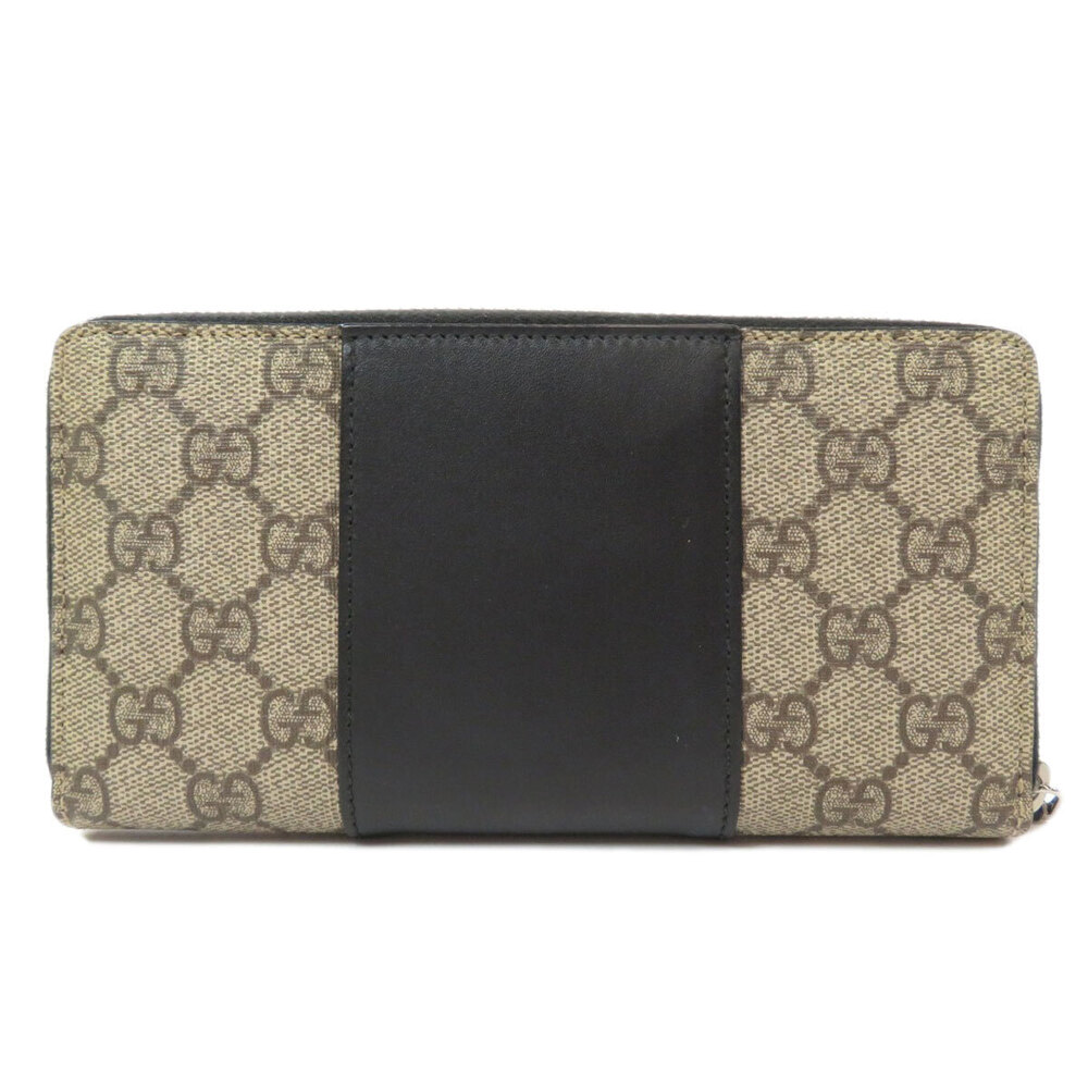 Gucci GG Round Supreme Long Wallet Zip Leather